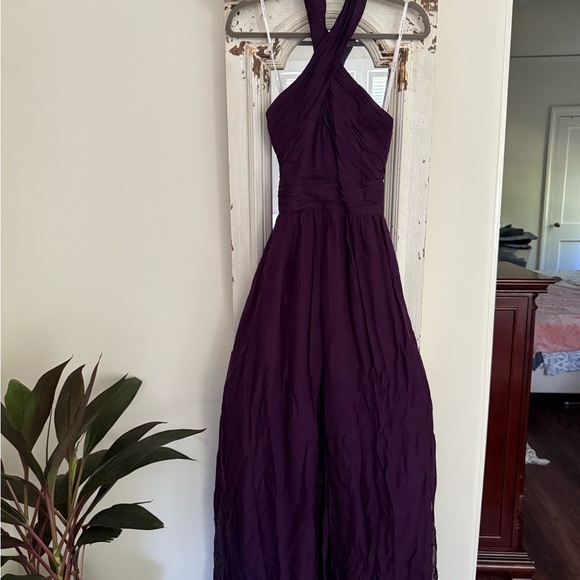 NWT Rachel Zoe Eggplant Robbin’s Halter Jumpsuit Size 4 - Picture 7 of 11